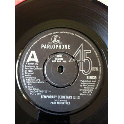 Paul McCartney Temporary Secretary USED VINYL 7INCH 45 RPM SINGLE SIDED PROMO