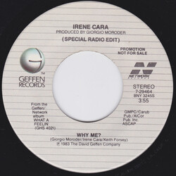 Irene Cara Why Me? USED VINYL 7INCH SINGLE 45 RPM PROMO