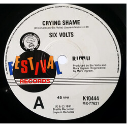 Six Volts Crying Shame USED VINYL 7INCH 33 S RPM 45 RPM SINGLE STEREO