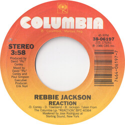 Rebbie Jackson Reaction USED VINYL 7INCH 45 RPM STYRENE