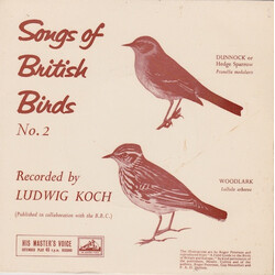 Ludwig Koch Songs Of British Birds No. 2 USED VINYL 7INCH 45 RPM EP