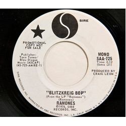 Ramones Blitzkreig Bop USED VINYL 7INCH 45 RPM SINGLE PROMO REMASTERED STEREO MONO