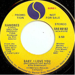 Ramones Baby, I Love You USED VINYL 7INCH 45 RPM SINGLE PROMO STEREO MONO