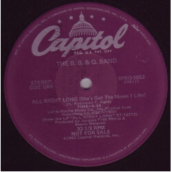 The Brooklyn, Bronx & Queens Band All Night Long (She's Got The Moves I Like) USED VINYL 12INCH 33 S RPM PROMO