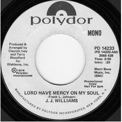 J. J. Williams Lord Have Mercy On My Soul USED VINYL 7INCH 45 RPM PROMO
