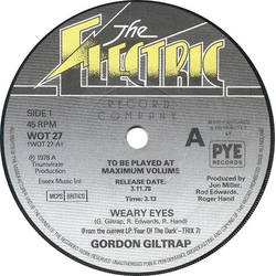 Gordon Giltrap Weary Eyes Vinyl 7" USED