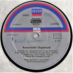 Peter Hurford Romantische Orgelmusik Vinyl LP USED
