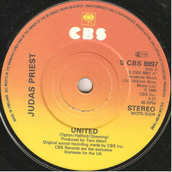 Judas Priest United Vinyl 7" USED