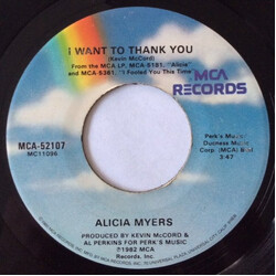 Alicia Myers I Want To Thank You USED VINYL 7INCH SINGLE 45 RPM