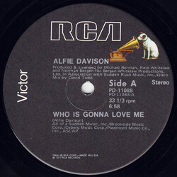 Alfie Davison Who Is Gonna Love Me USED VINYL 12INCH 33 S RPM SINGLE STEREO