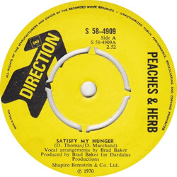 Peaches & Herb Satisfy My Hunger USED VINYL 7INCH 45 RPM SINGLE STEREO