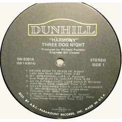 Three Dog Night Harmony Vinyl LP USED