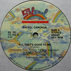 Rafael Cameron All That's Good To Me USED VINYL 12INCH 33 S RPM STEREO