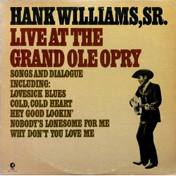 Hank Williams Live At The Grand Ole Opry Vinyl LP USED