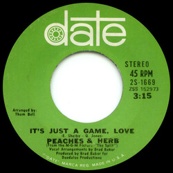 Peaches & Herb It's Just A Game, Love / Satisfy My Hunger VINYL 7" USED