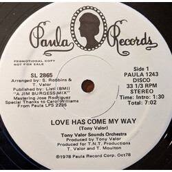 Tony Valor Sounds Orchestra Love Has Come My Way USED VINYL 33 S RPM 12INCH SINGLE PROMO