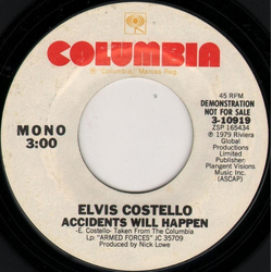 Elvis Costello Accidents Will Happen Vinyl 7" USED