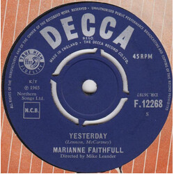Marianne Faithfull Yesterday USED VINYL 7INCH 45 RPM SINGLE