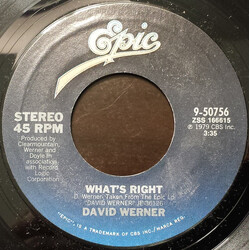 David Werner What's Right USED VINYL 7INCH 45 RPM SINGLE