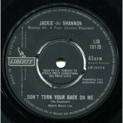 Jackie DeShannon Don't Turn Your Back On Me USED VINYL 7INCH 45 RPM SINGLE
