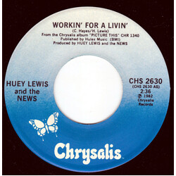 Huey Lewis & The News Workin' For A Livin' USED VINYL 7INCH 45 RPM SINGLE