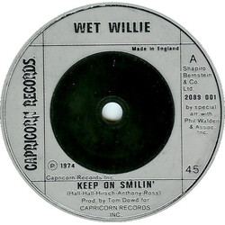 Wet Willie Keep On Smilin' Vinyl 7" USED