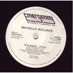 Michelle Wallace It's Right USED VINYL 12INCH 33 S RPM PROMO