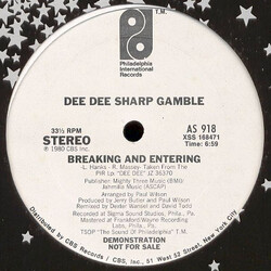 Dee Dee Sharp Gamble Breaking And Entering USED VINYL 12INCH 33 S RPM SINGLE PROMO