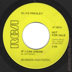 Elvis Presley If I Can Dream USED VINYL 7INCH 45 RPM PROMO