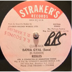 The Rebles Bahia Gyal (Soca - Club Mix) USED VINYL 12INCH 33 S RPM