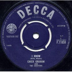 Chick Graham And The Coasters I Know USED VINYL 7INCH 45 RPM SINGLE