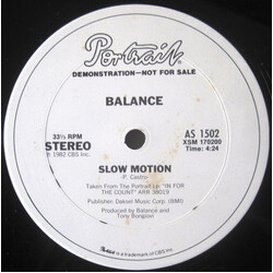Balance (10) Slow Motion / Undercover Man USED VINYL 12INCH 33 S RPM SINGLE PROMO