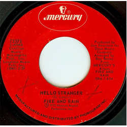 Fire & Rain Hello Stranger / Somebody To Love Vinyl 7" USED