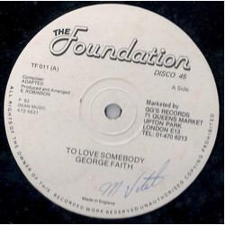 George Faith To Love Somebody USED VINYL 12INCH