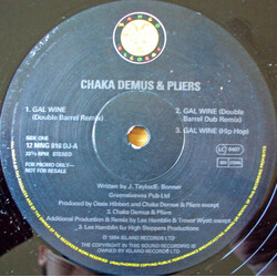Chaka Demus & Pliers Gal Wine USED VINYL 12INCH PROMO