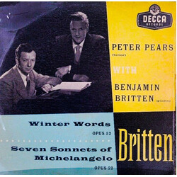 Benjamin Britten / Peter Pears / Benjamin Britten Winter Words / Seven Sonnets Of Michelangelo Vinyl LP USED