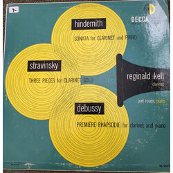 Reginald Kell / Joel Rosen Sonata For Clarinet And Piano; Three Pieces For Clarinet Solo; Première Rhapsodie For Clarinet And Piano Vinyl LP USED