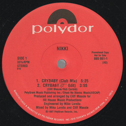 Nikki (20) Cry Baby USED VINYL 12INCH 33 S RPM PROMO