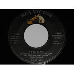 Jim Reeves The Blizzard / Danny Boy USED VINYL 7INCH 45 RPM SINGLE