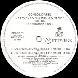 Consolidated Dysfunctional Relationship / Strike USED VINYL 12INCH 33 S RPM EP PROMO
