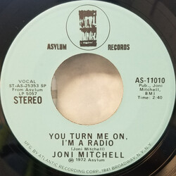 Joni Mitchell You Turn Me On, I'm A Radio USED VINYL 7INCH 45 RPM SINGLE PROMO STEREO MONO