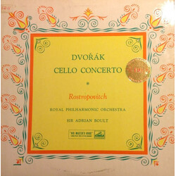 Antonín Dvořák / Mstislav Rostropovich / The Royal Philharmonic Orchestra / Sir Adrian Boult Cello Concerto Vinyl LP USED