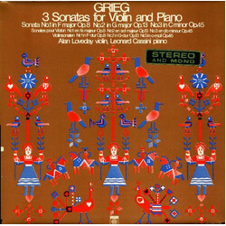 Edvard Grieg / Alan Loveday / Leonard Cassini 3 Sonatas For Violin And Piano Vinyl LP USED