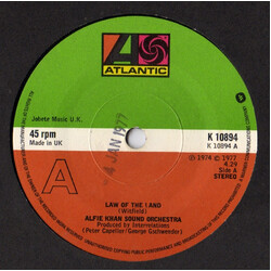 Alfie Khan Sound Orchestra Law Of The Land USED VINYL 7INCH 45 RPM