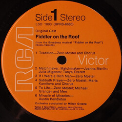 "Fiddler On The Roof" Original Broadway Cast Zero Mostel In Fiddler On The Roof (The Original Cast Recording) Vinyl LP USED