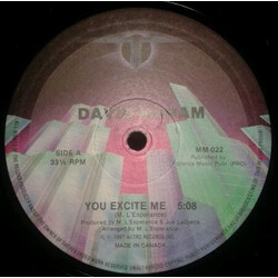 David Karam / Jackie Rawe You Excite Me / I Believe In Dreams USED VINYL 12INCH 33 S RPM
