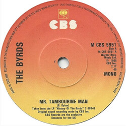 The Byrds Mr Tambourine Man / Turn Turn Turn VINYL 7" USED