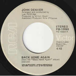 John Denver Back Home Again VINYL 7" USED