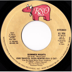 John Travolta / Olivia Newton-John / "Grease" Cast / Louis St. Louis Summer Nights / Rock 'N' Roll Party Queen USED VINYL 7INCH 45 RPM SINGLE STYRENE 
