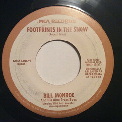 Bill Monroe & His Blue Grass Boys In The Pines / Footprints In The Snow USED VINYL 7INCH SINGLE REISSUE